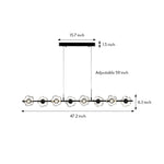 Linear LED Pendant Light in Black or Gold, Modern Nordic Chandelier for Dining and Living Spaces