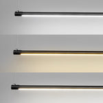 Modern Linear LED Pendant Light in Black for Dining Room and Kitchen Island