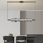 Aura Linear LED Pendant Light in Smoke Gray Glass for Kitchen Island