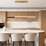 Linear LED Pendant Light, Modern Minimalist Gold Suspension Lamp for Kitchen Island