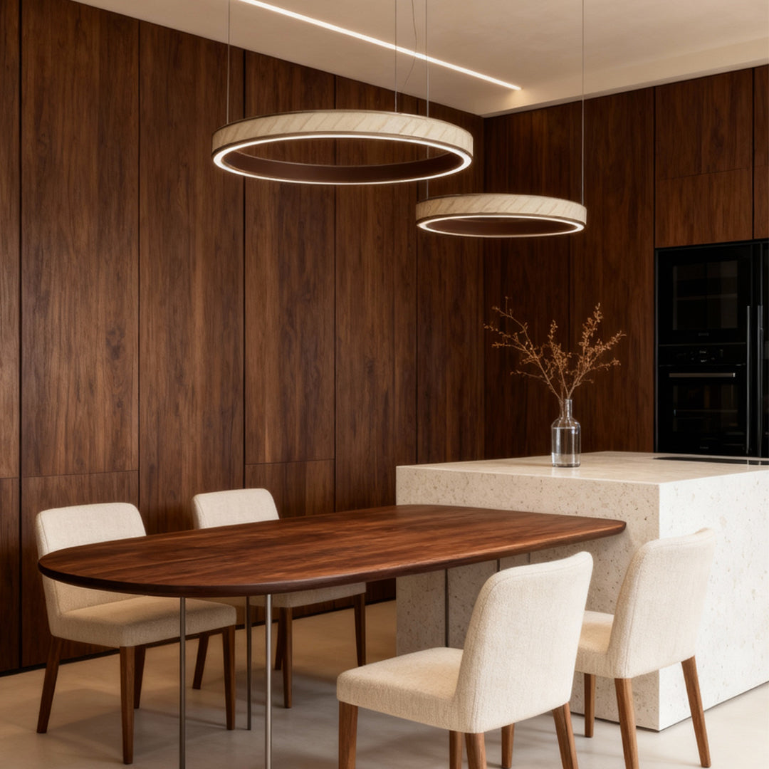 Aurelia Round LED Chandelier in Champagne Gold for Modern Interiors