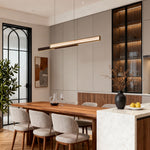 Linear LED Pendant Light, Modern Minimalist Gold Suspension Lamp for Kitchen Island