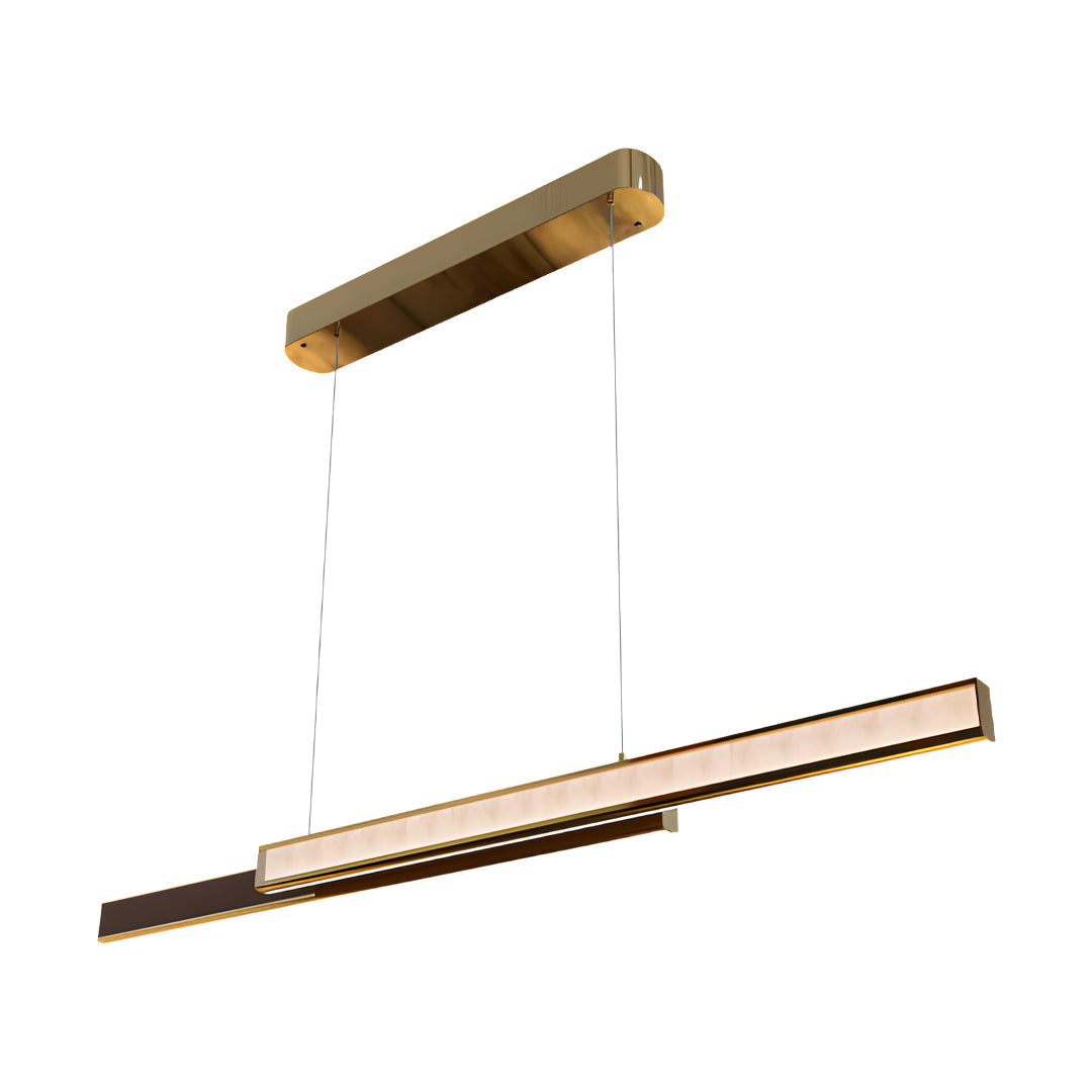 Linear LED Pendant Light, Modern Minimalist Gold Suspension Lamp for Kitchen Island
