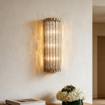 American-Style Copper Linear Wall Sconce with Clear Glass Shade
