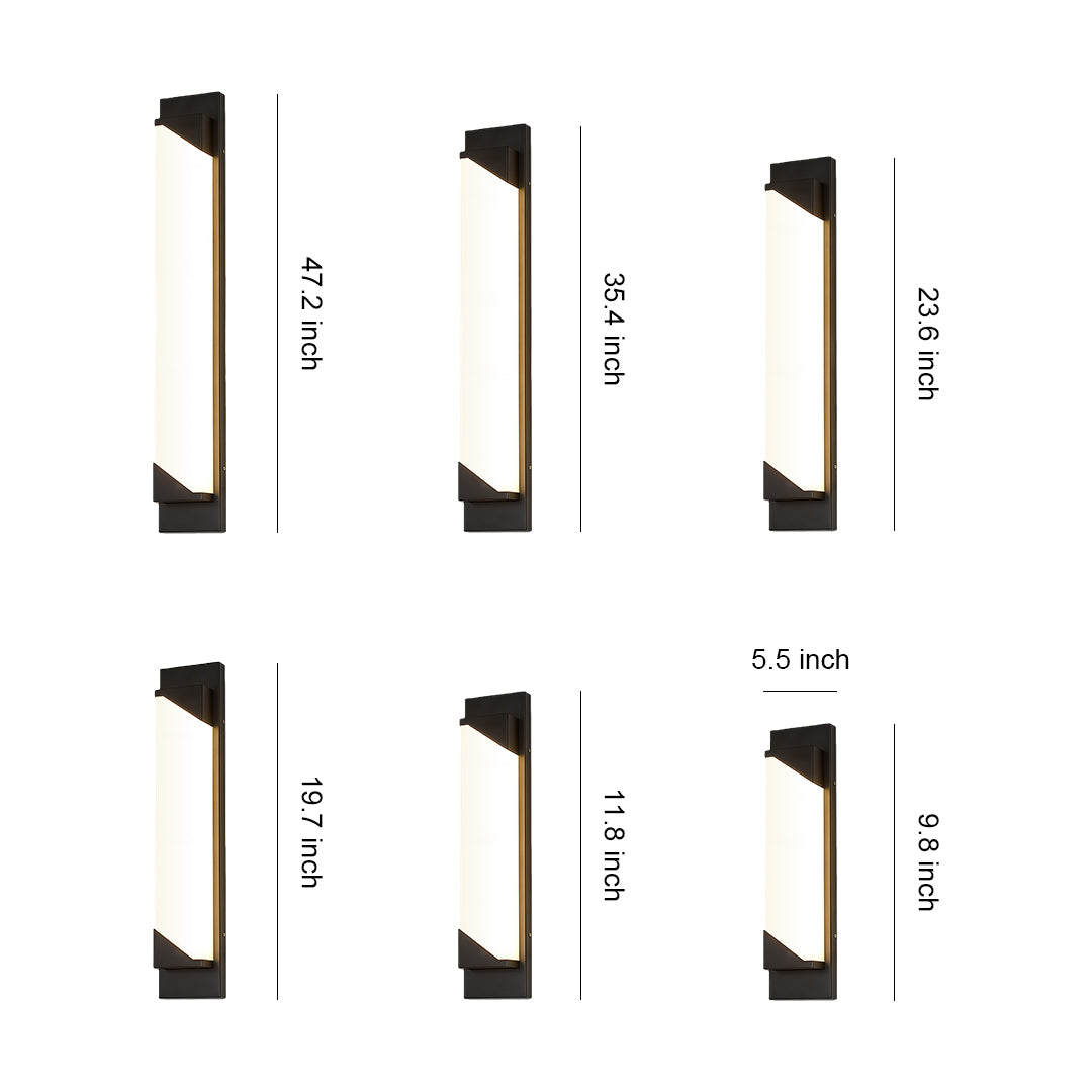 Modern Minimalist Outdoor Linear Wall Light in Sand-Black Stainless Steel