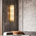 American-Style Copper Linear Wall Sconce with Clear Glass Shade