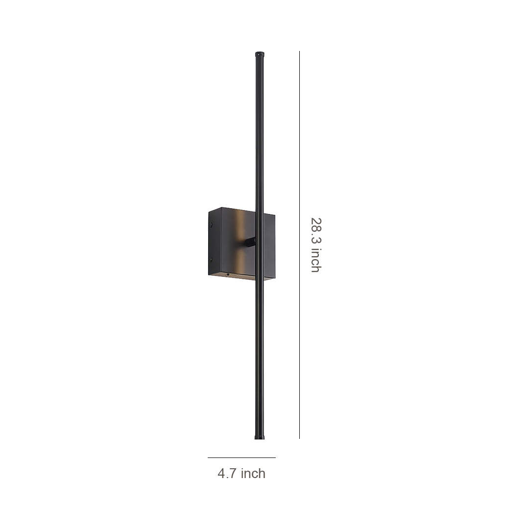 Modern Black Iron Linear LED Wall Sconce with Rechargeable Battery
