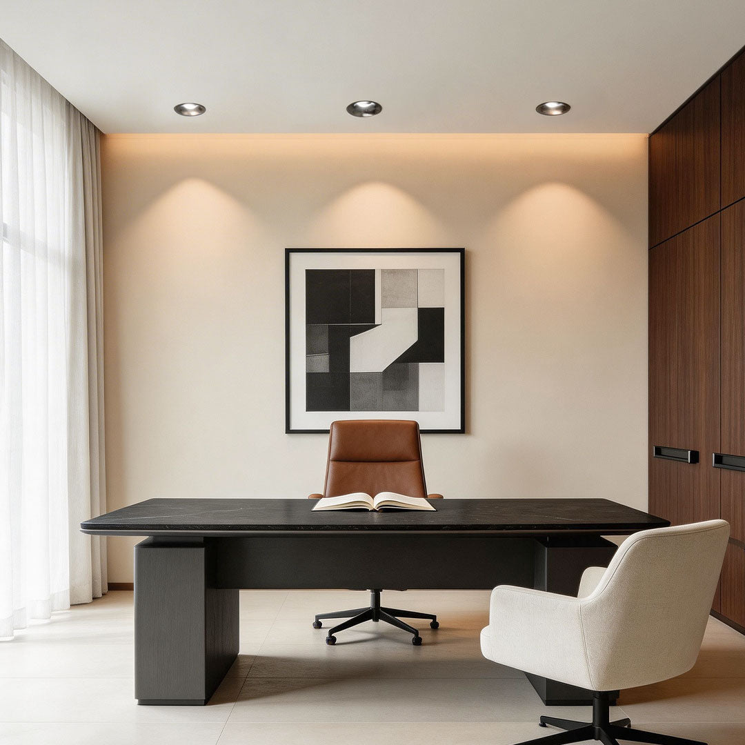 Recessed LED Spotlights with Hill-Effect Optics, Modern Architectural Downlights, Set of 2