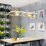 Nordic Gold Linear LED Chandelier with Adjustable Hanging Height