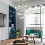 3 4 Light Led Tiered Chandelier Led Crystal Ring Hanging Pendant Light