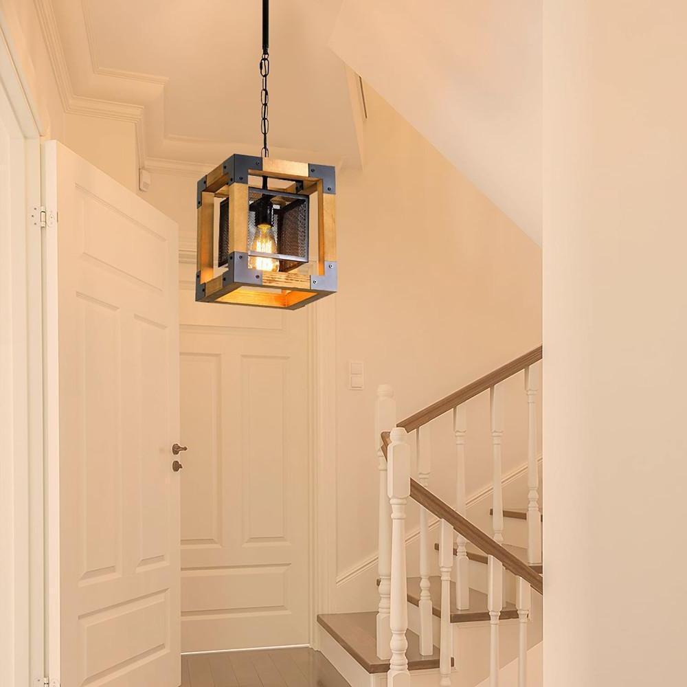 Rustic Industrial Linear Chandelier For Dining Rooms Farmhouse Rectangular Square Light Fixture