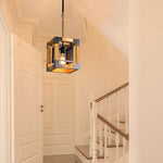 Rustic Industrial Linear Chandelier For Dining Rooms Farmhouse Rectangular Square Light Fixture
