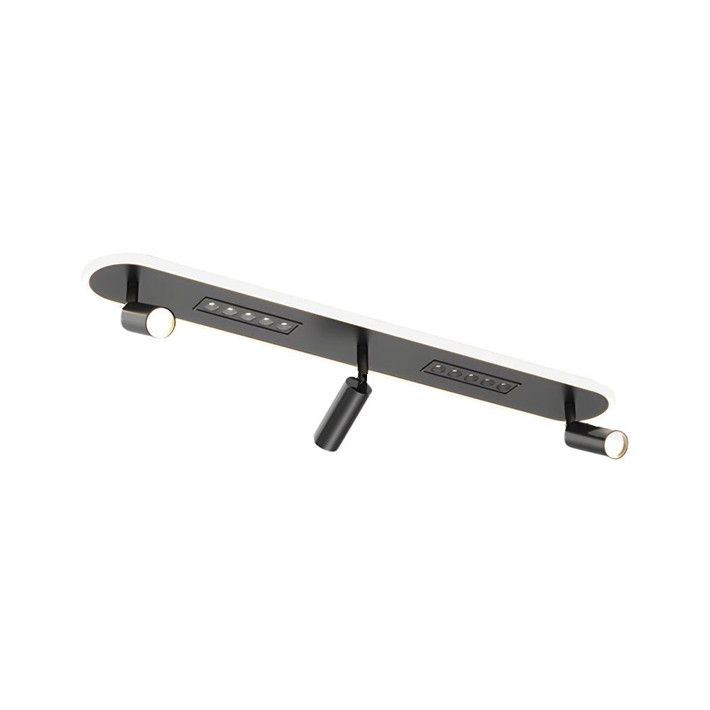 Linear LED Ceiling Light with Adjustable Spotlights, 3-Step Dimming