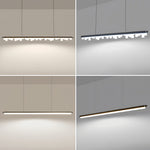 Nordic Minimalist Linear LED Pendant Light in Black Aluminum