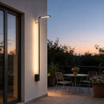 Linear Outdoor Wall Sconce in Black Stainless Steel with Warm LED
