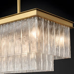 Linear Crystal Chandelier with Three-Step Dimming for Modern Dining Rooms