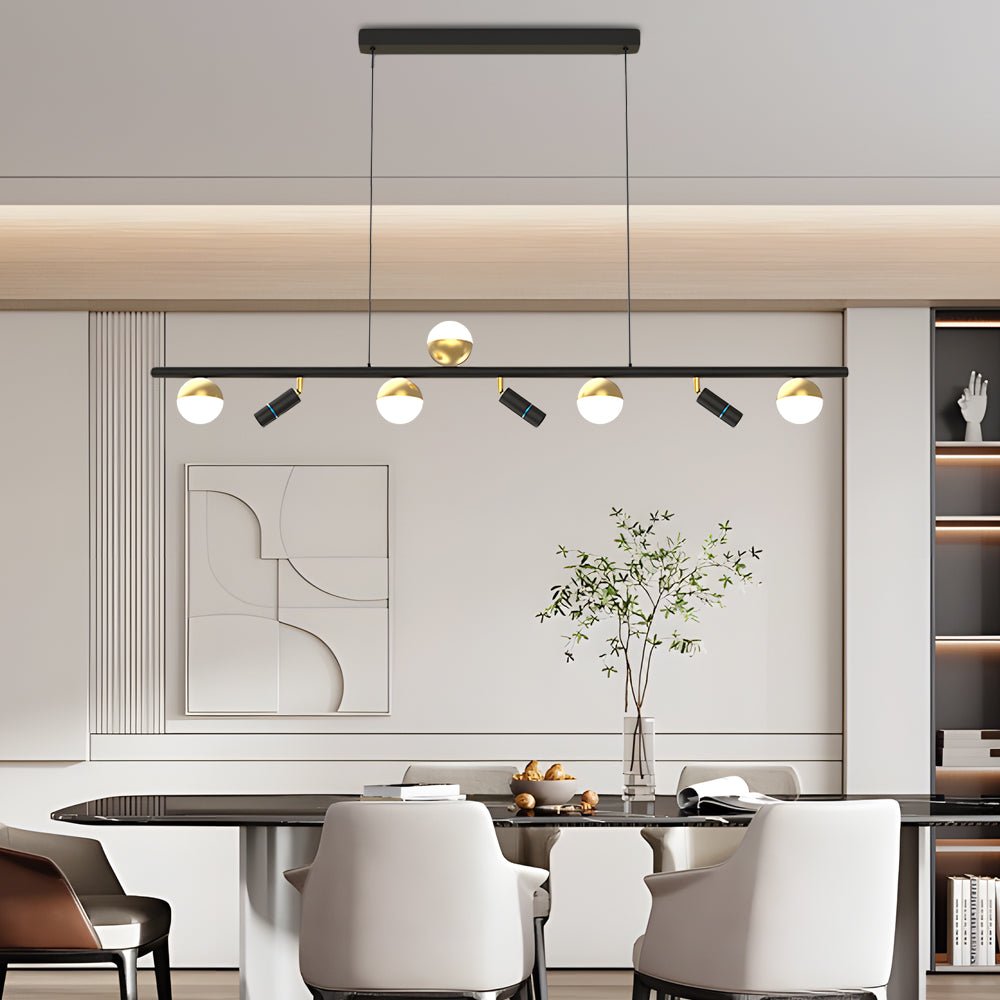 Nordic Linear LED Pendant Light with 3-Step Dimming for Modern Dining Spaces