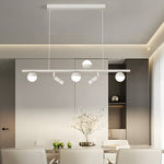 Nordic Linear LED Pendant Light with 3-Step Dimming for Modern Dining Spaces