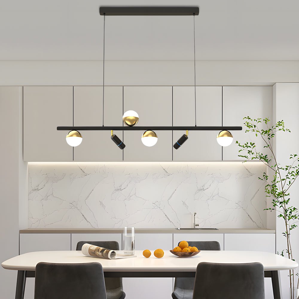Nordic Linear LED Pendant Light with 3-Step Dimming for Modern Dining Spaces
