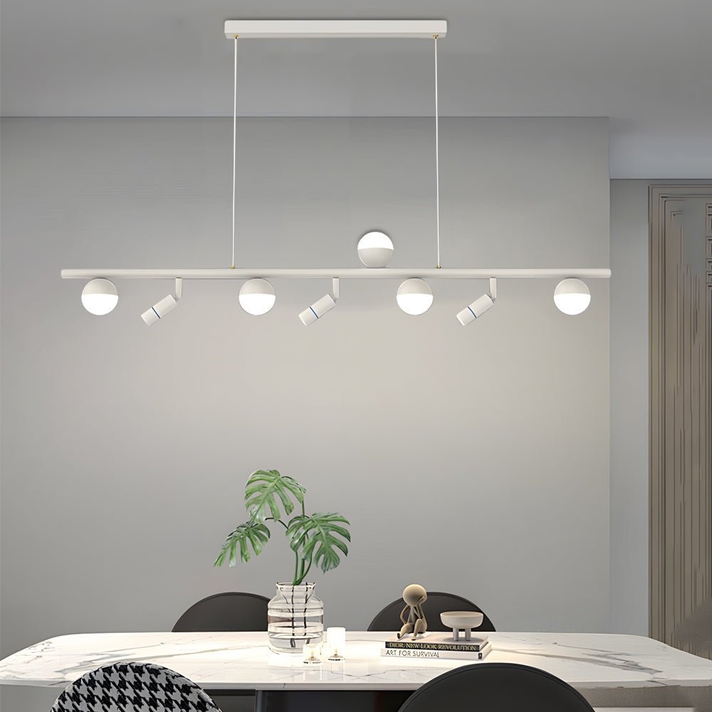 Nordic Linear LED Pendant Light with 3-Step Dimming for Modern Dining Spaces