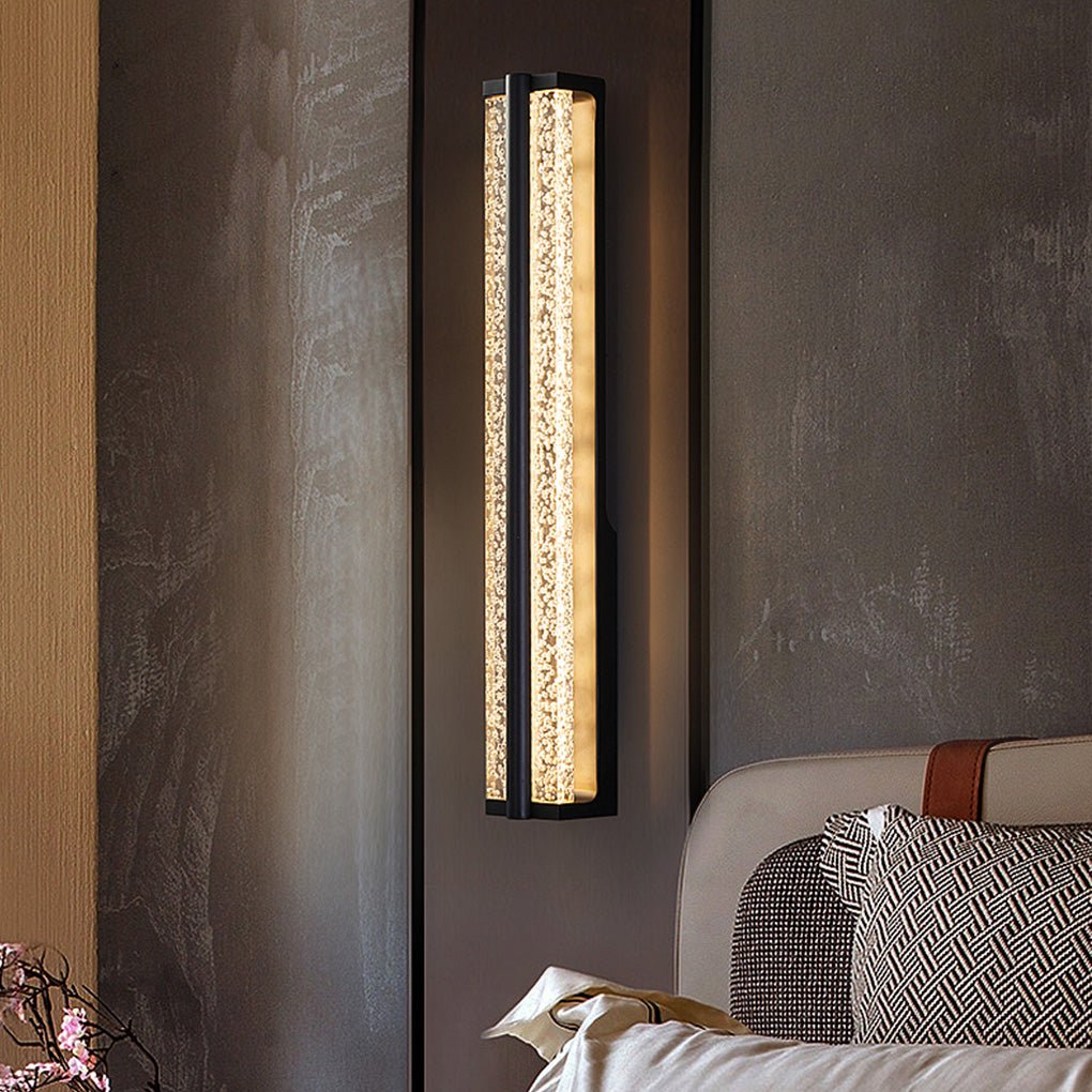 Aurelia Crystal Wall Sconce in Black Stainless Steel