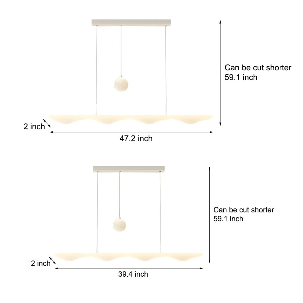 Lumière Blanche Wave LED Chandelier with Three-Step Dimming