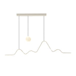 Waves Mountain Moon LED Pendant Light – Modern Linear Chandelier for Dining Rooms