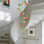 Aurelia LED Glass Cherry Chandelier — Nordic Designer Pendant for Staircases & Living Spaces