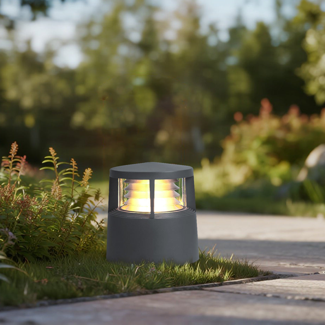 Nordic Minimalist LED Bollard Path Light in Sand Gray