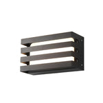 LED Outdoor Wall Sconce in Black Aluminum for Modern Courtyard