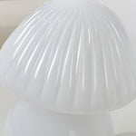 Mushroom LED Table Lamp with Glass Shade and Iron Base