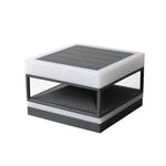 Modern Outdoor Pillar Top Light in Black Stainless Steel