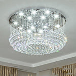 Glass Cicles Crystal Led Chandelier Drum Flush Mount Chandelier