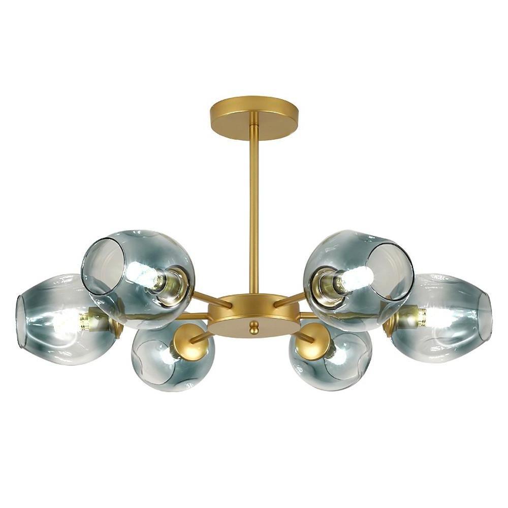 Aurelia Glass Globe Sputnik Chandelier – Nordic LED Ceiling Light