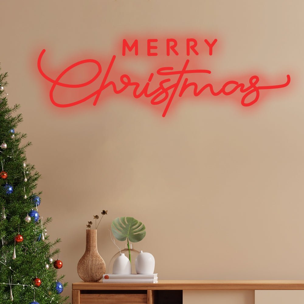 Luminous Merry Christmas Acrylic LED Sign – Modern Holiday Wall Art