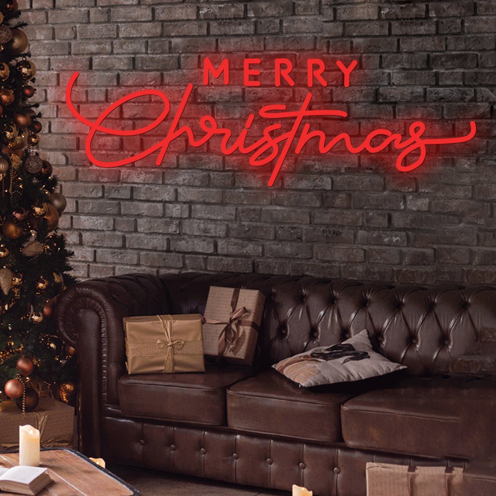 Luminous Merry Christmas Acrylic LED Sign – Modern Holiday Wall Art