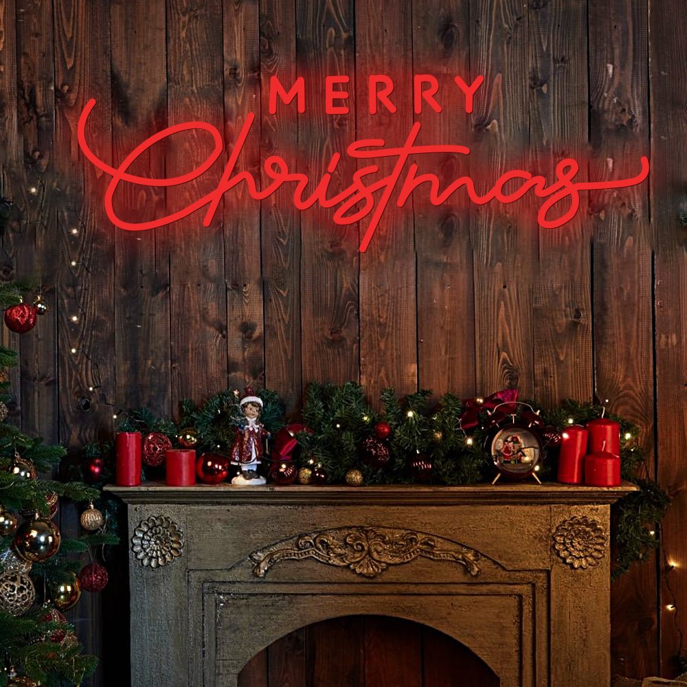 Luminous Merry Christmas Acrylic LED Sign – Modern Holiday Wall Art