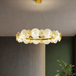 Silver Iron and Clear Glass Chandelier, Large Modern Pendant Light