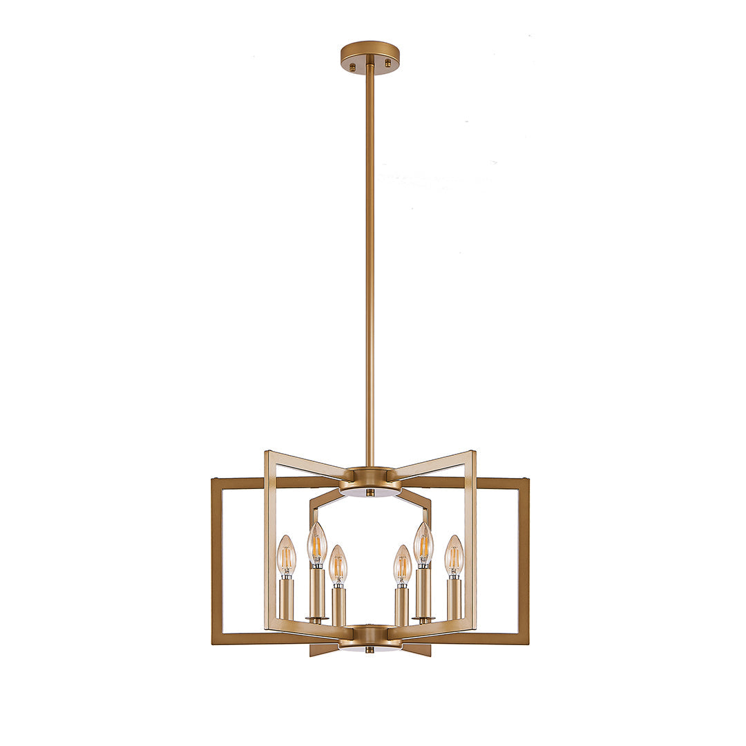Industrial Candle Chandelier with Adjustable Height, 6 or 8 Lights