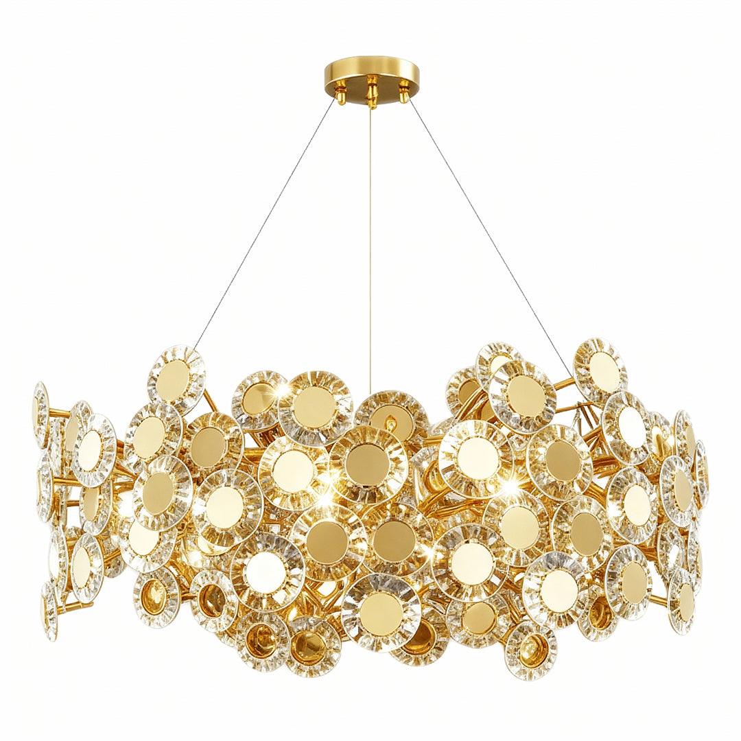 Aurelia Gold Modern Chandelier with Glass Shades