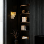 Aurelia Gold LED Wall Sconce with Amber Glass – Italian Modern