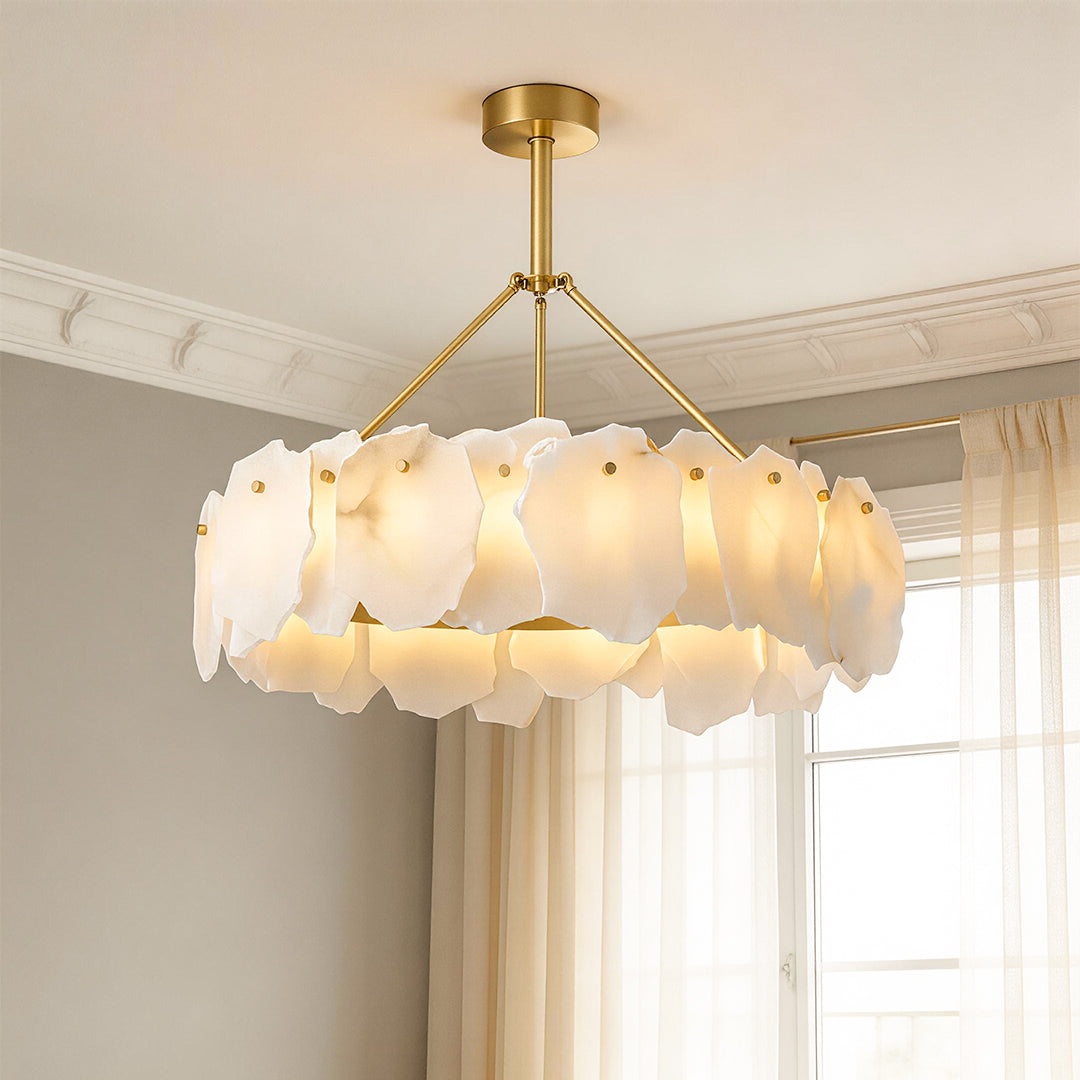 Aurelia Cloud Stone LED Chandelier in Copper | Modern Luxury Ceiling Light