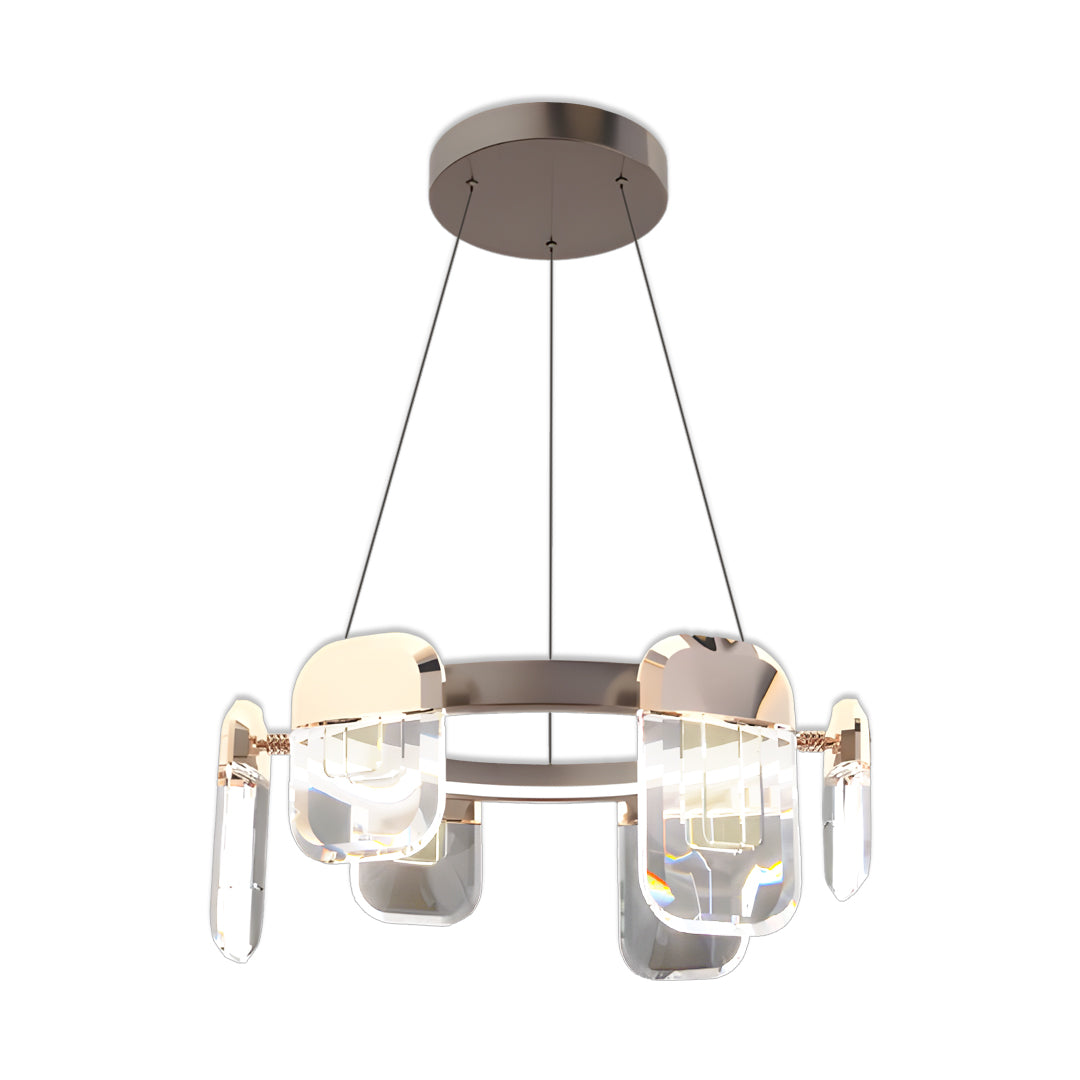 Italian Crystal Chandelier Minimalist Gold LED Ceiling Light