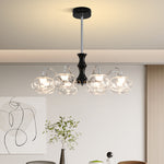 Art Glass LED Chandelier with Wrought Iron Frame, 8 or 12 Lights