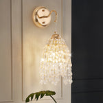 Luxury Crystal LED Wall Sconce, French Gold Minimalist Ambient Lighting for Bedroom & Living Room