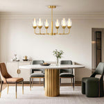 Luxury Copper Modern Chandelier with Clear Glass Shades