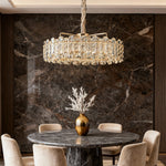 Lumina Crystal Chandelier in Champagne Gold with Adjustable LED Lighting