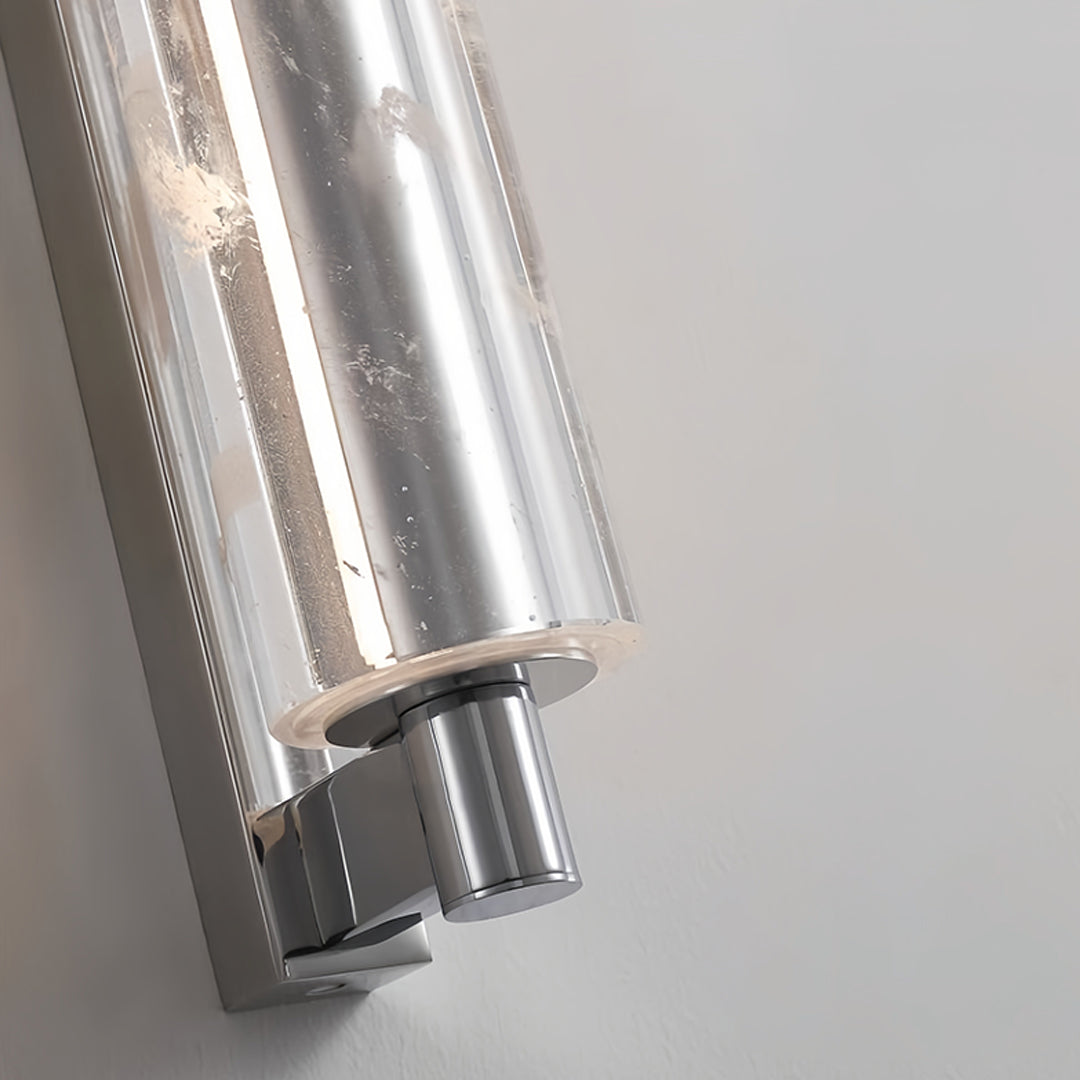 Lumière Crystal LED Wall Sconce — Modern Chrome Metal Art Light