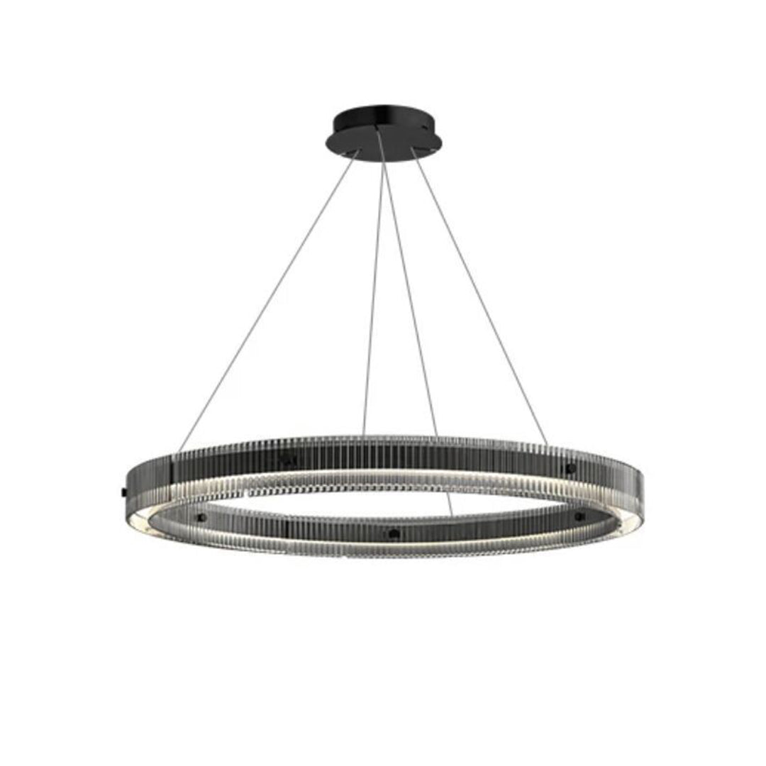 Black Round Chandelier Minimalist Italian Glass Pendant Light