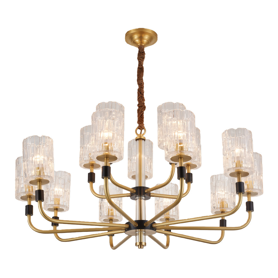 Aurelia Copper Glass Chandelier — Modern Minimalist Luxury Pendant Light